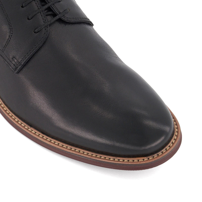 Dune Stanley Leather Men's Black Oxford Shoes