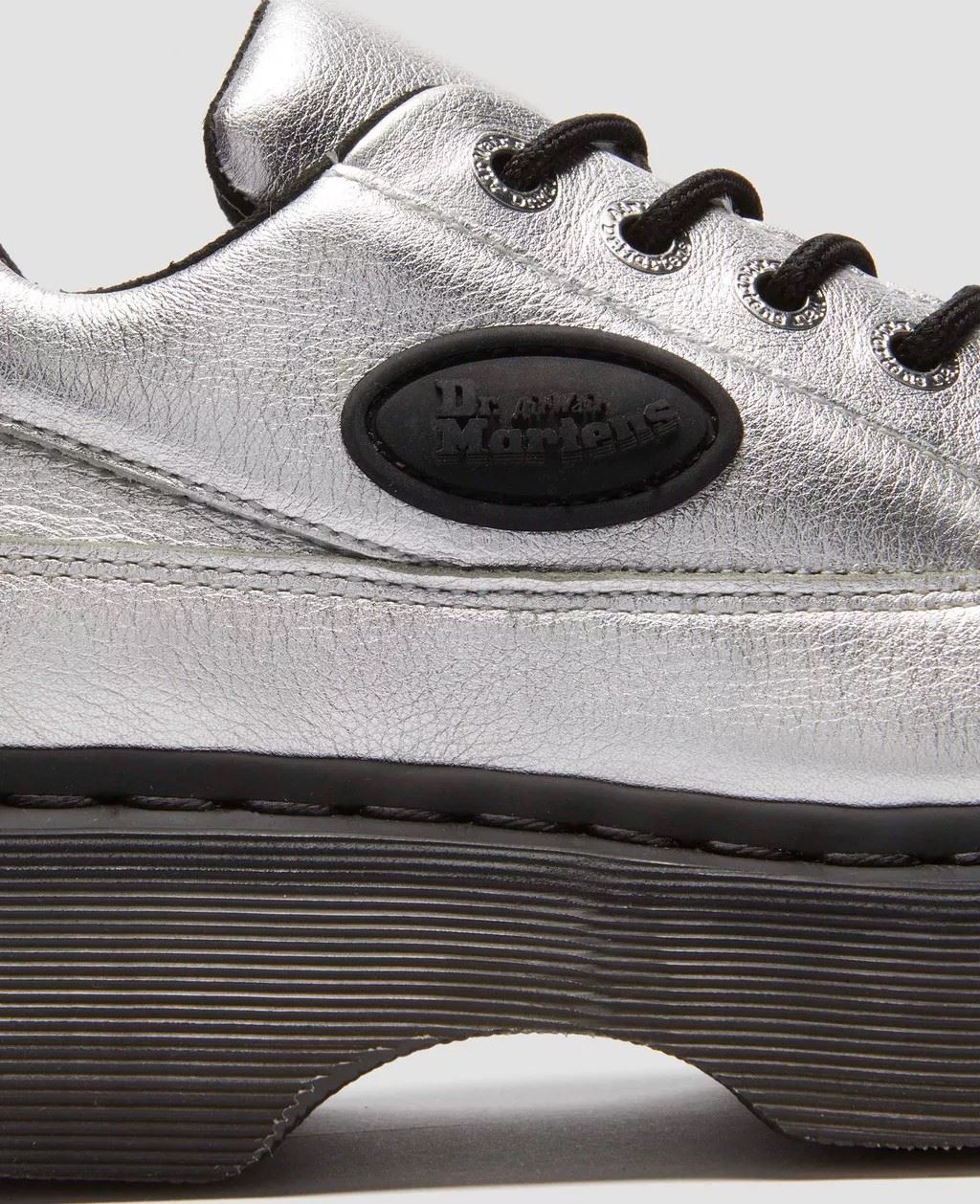 Dr. Martens Buzz 5I Tumbled Leather Women's Metallic Silver Shoes
