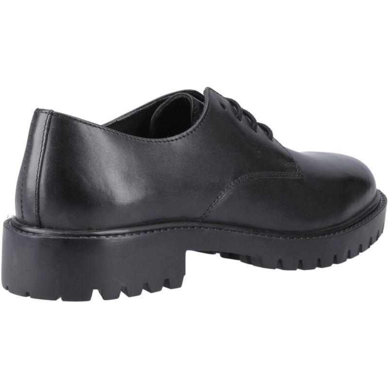 Hush Puppies Aubrey Lace Up Leather Youth Girl's Black Derby Shoes