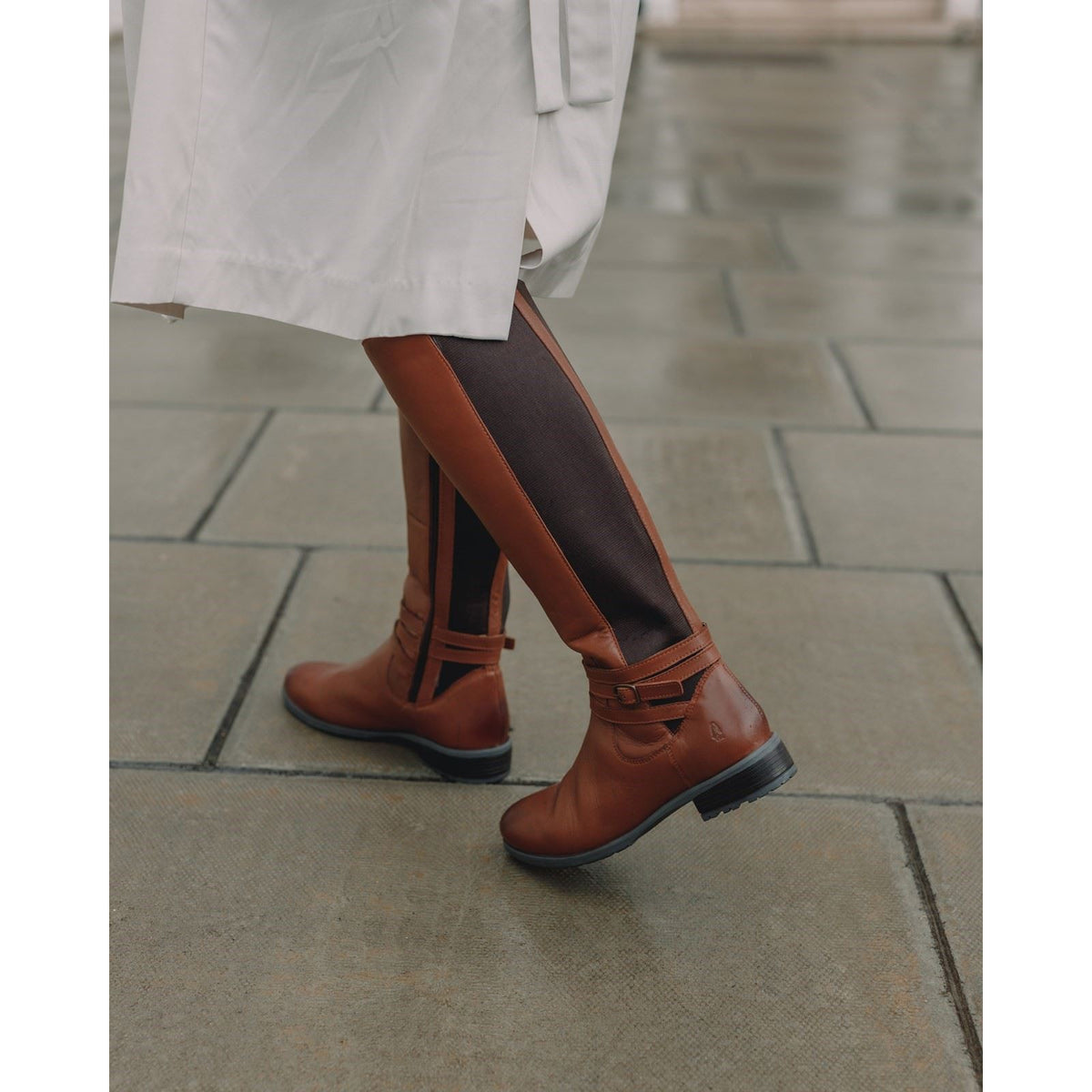 Hush Puppies Vanessa Leather Women's Tan Heeled Knee High Boots