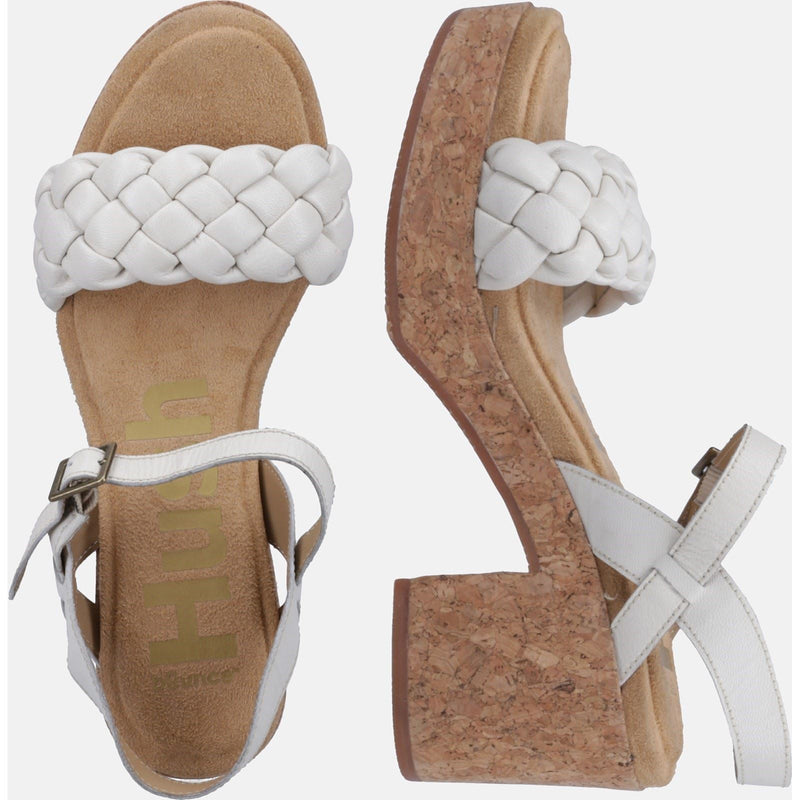 Hush Puppies Poppy Quarter Strap Leather Women's White Sandals