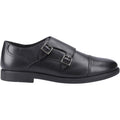 Hush Puppies Tim Monk Leather Youth Boy's Black Shoes