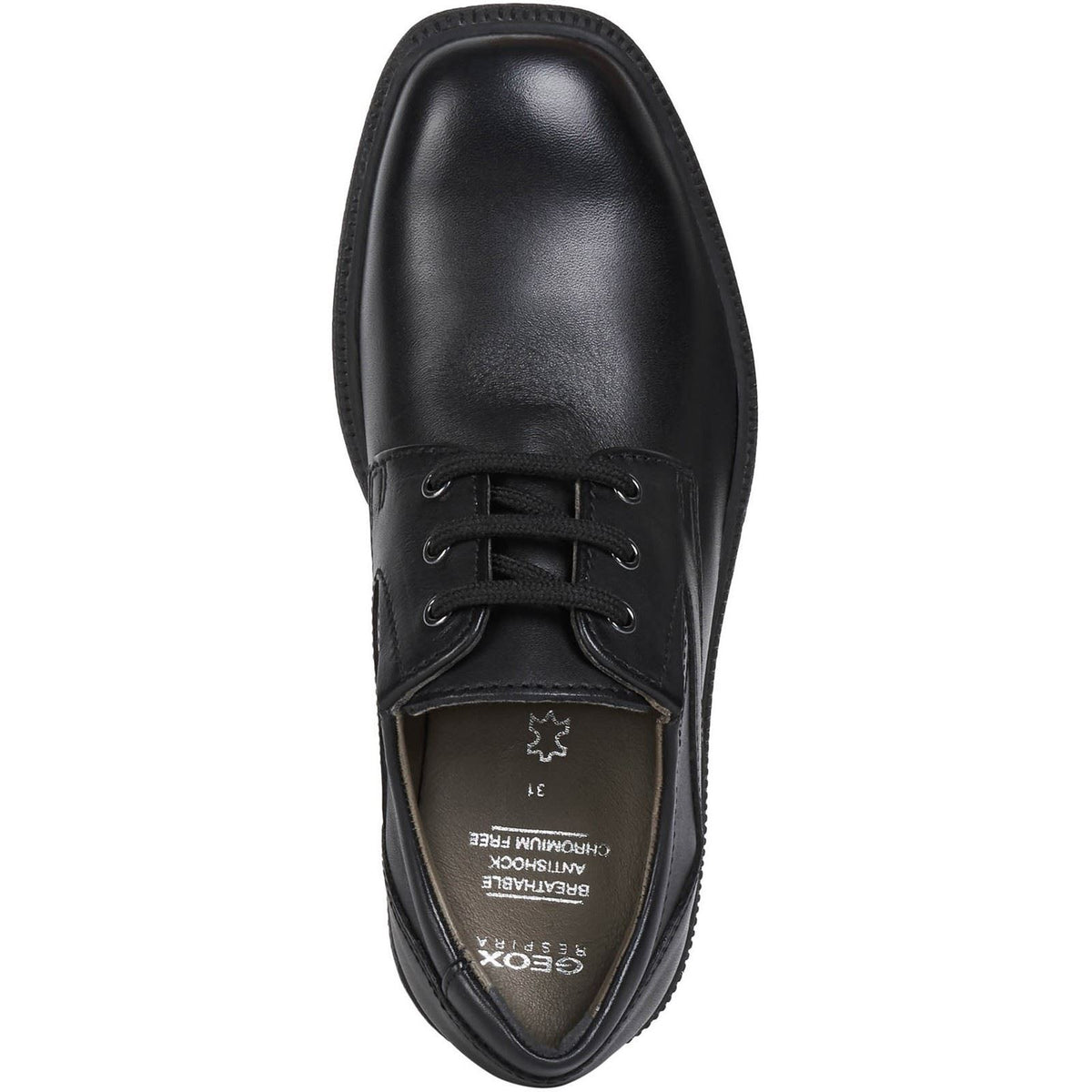 Geox Jr Federico Leather Black Lace-Up Shoes