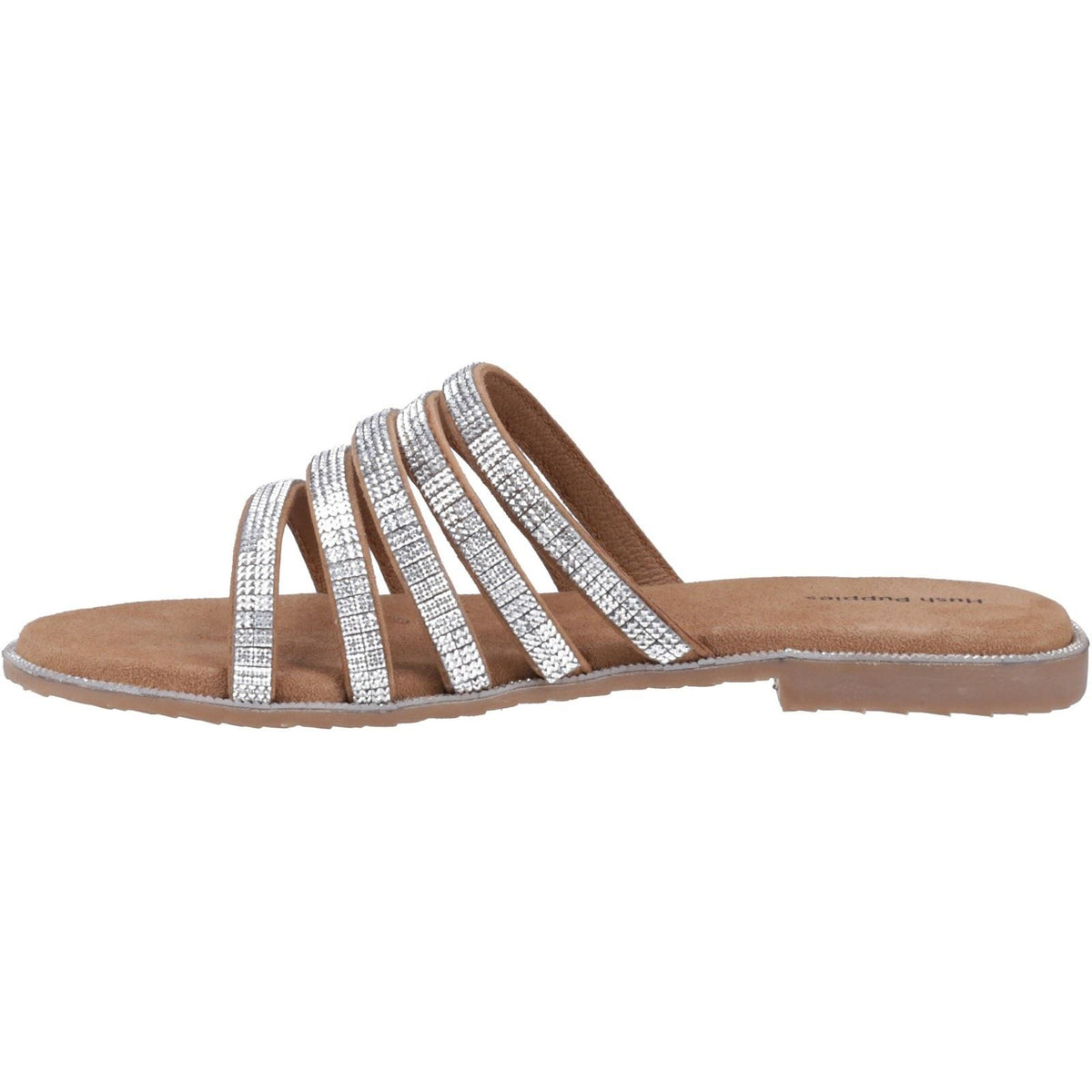 Hush Puppies Paris Slide Suede Women's Tan/Silver Sandals