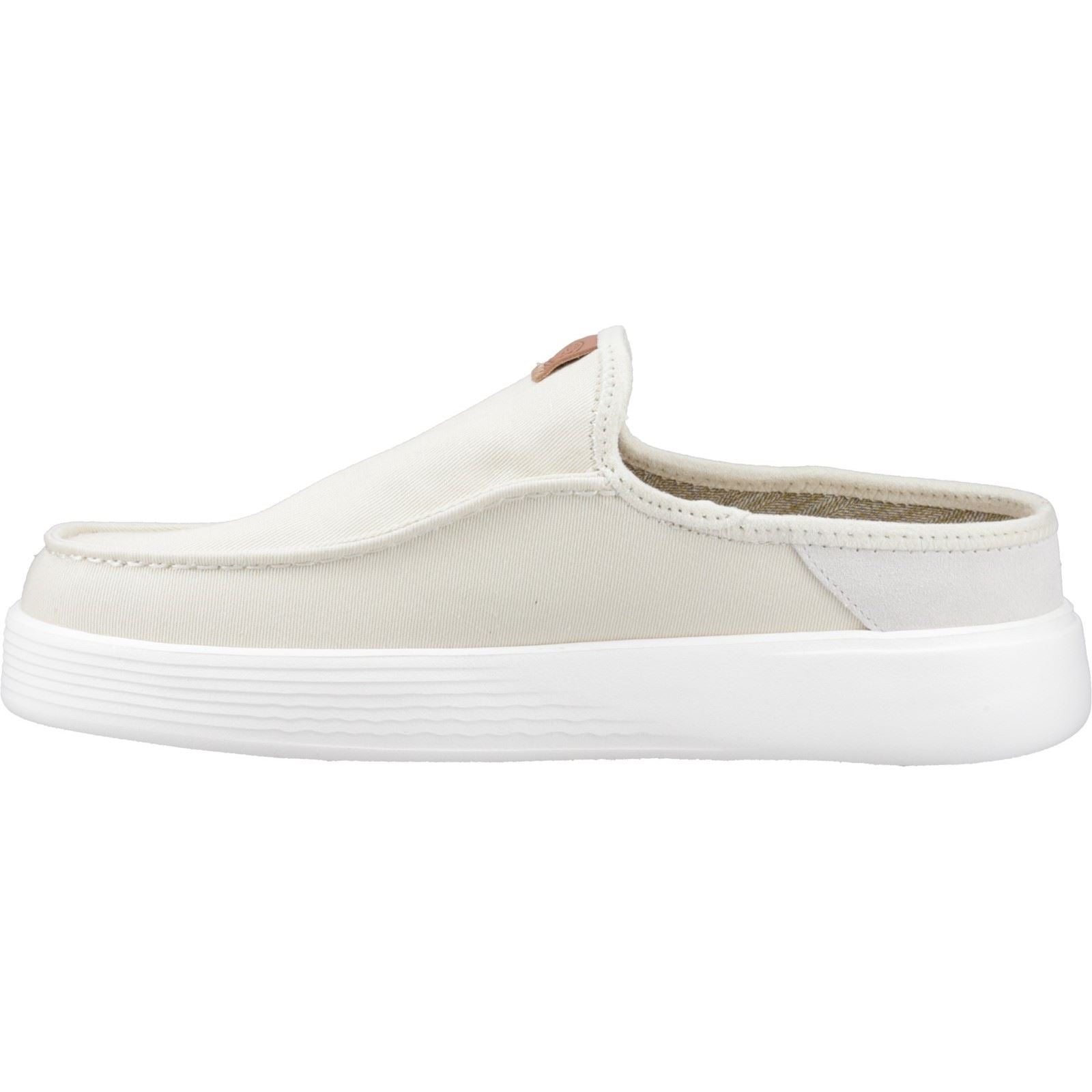 HEYDUDE Austin Workwear Leather Men's Almost White Slippers