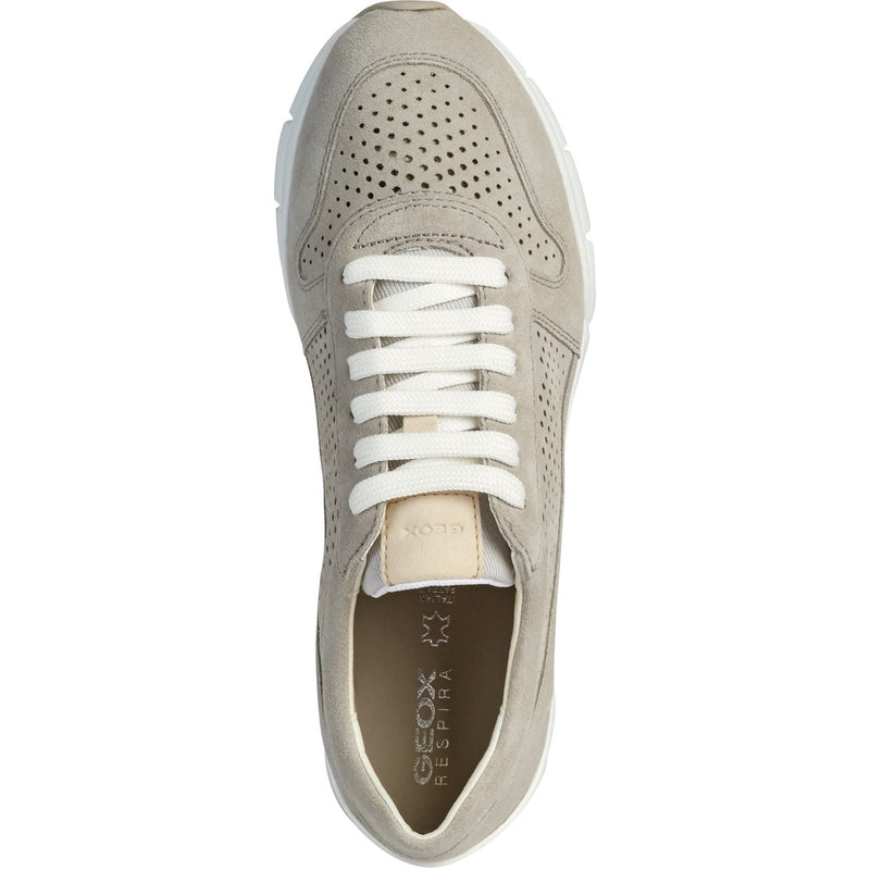 Geox D Sukie B Leather Women's Light Grey Trainers