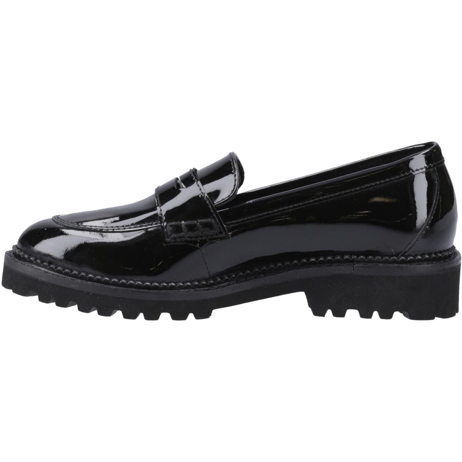 Hush Puppies Grazia Patent Leather Youth Black Loafers