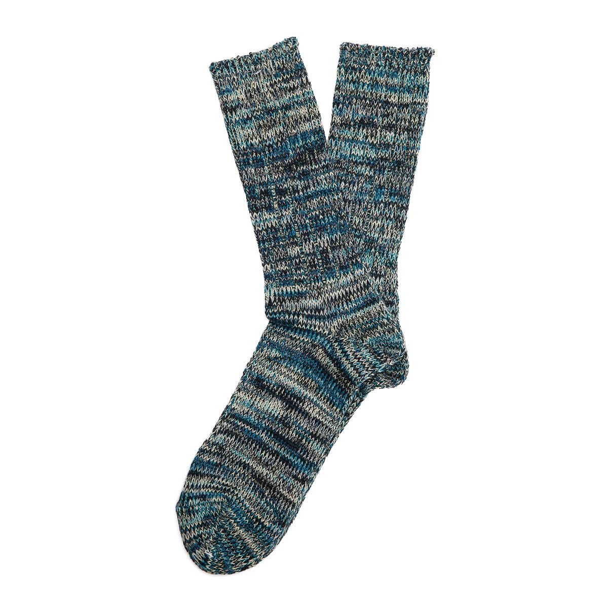 Anonymous Ism 5 Colour Mix Crew Cotton Men's Indigo Socks