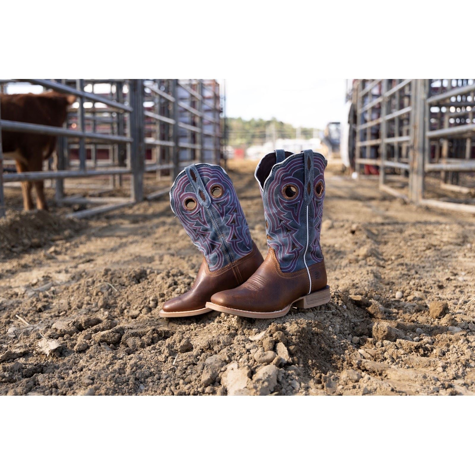 Durango Lady Rebel Pro Leather Women's Golden Brown/Periwinkle Boots