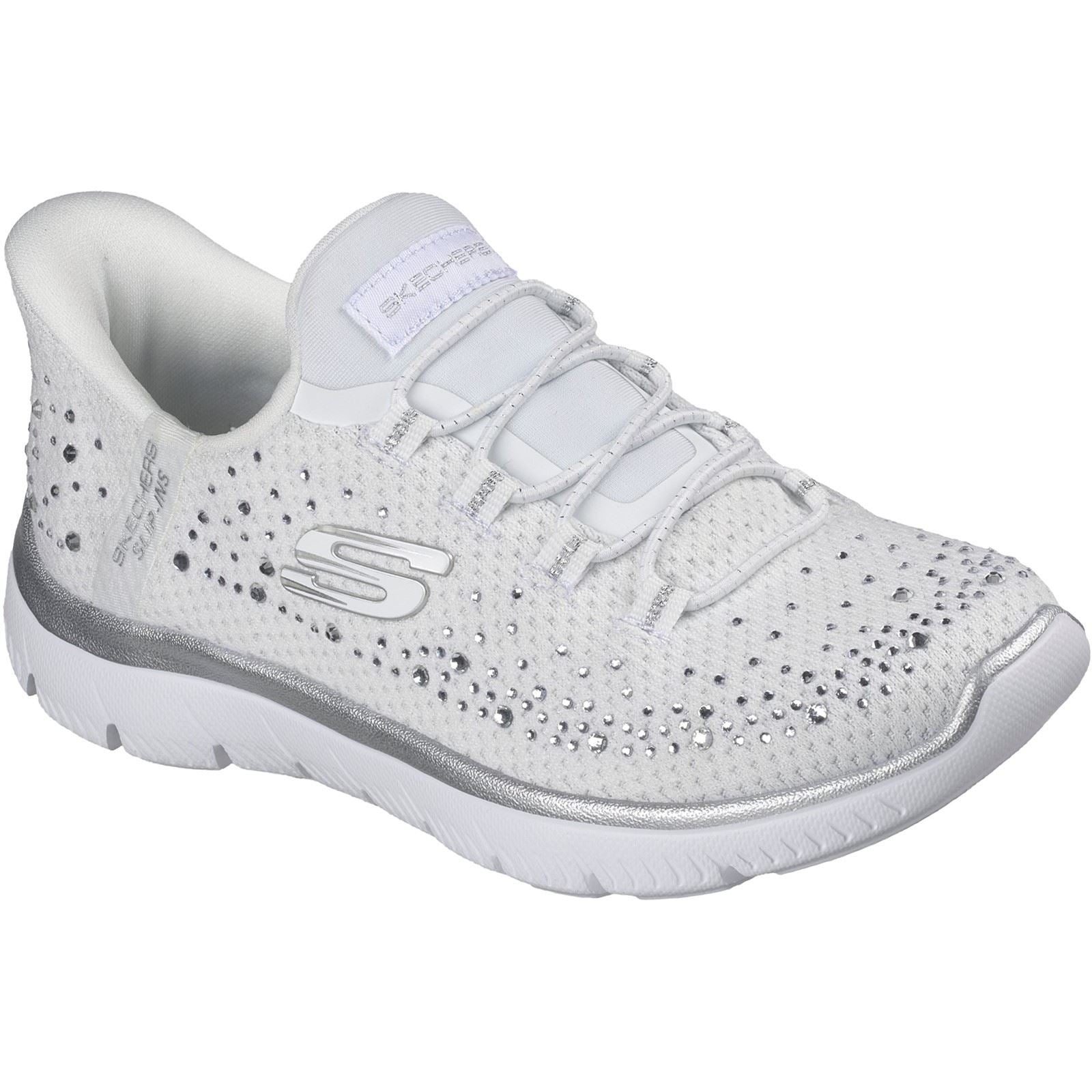Skechers Summits Brilliant Shine Textile Women's White/Silver Trainers