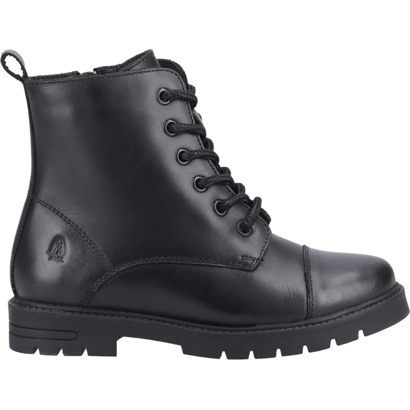 Hush Puppies Lauren Leather Junior Black Boots