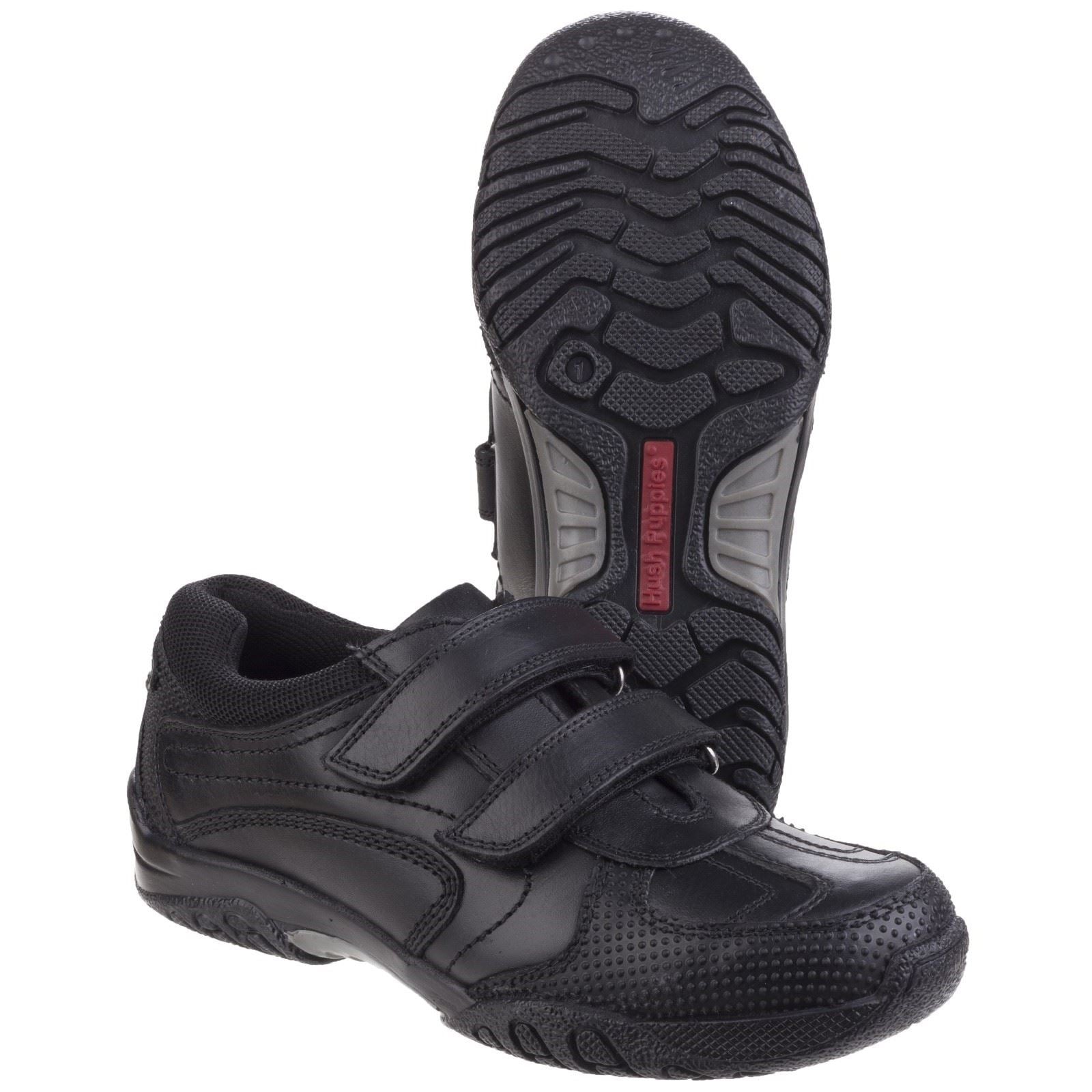 Hush Puppies Jezza Youth Boy's Black Leather Shoes
