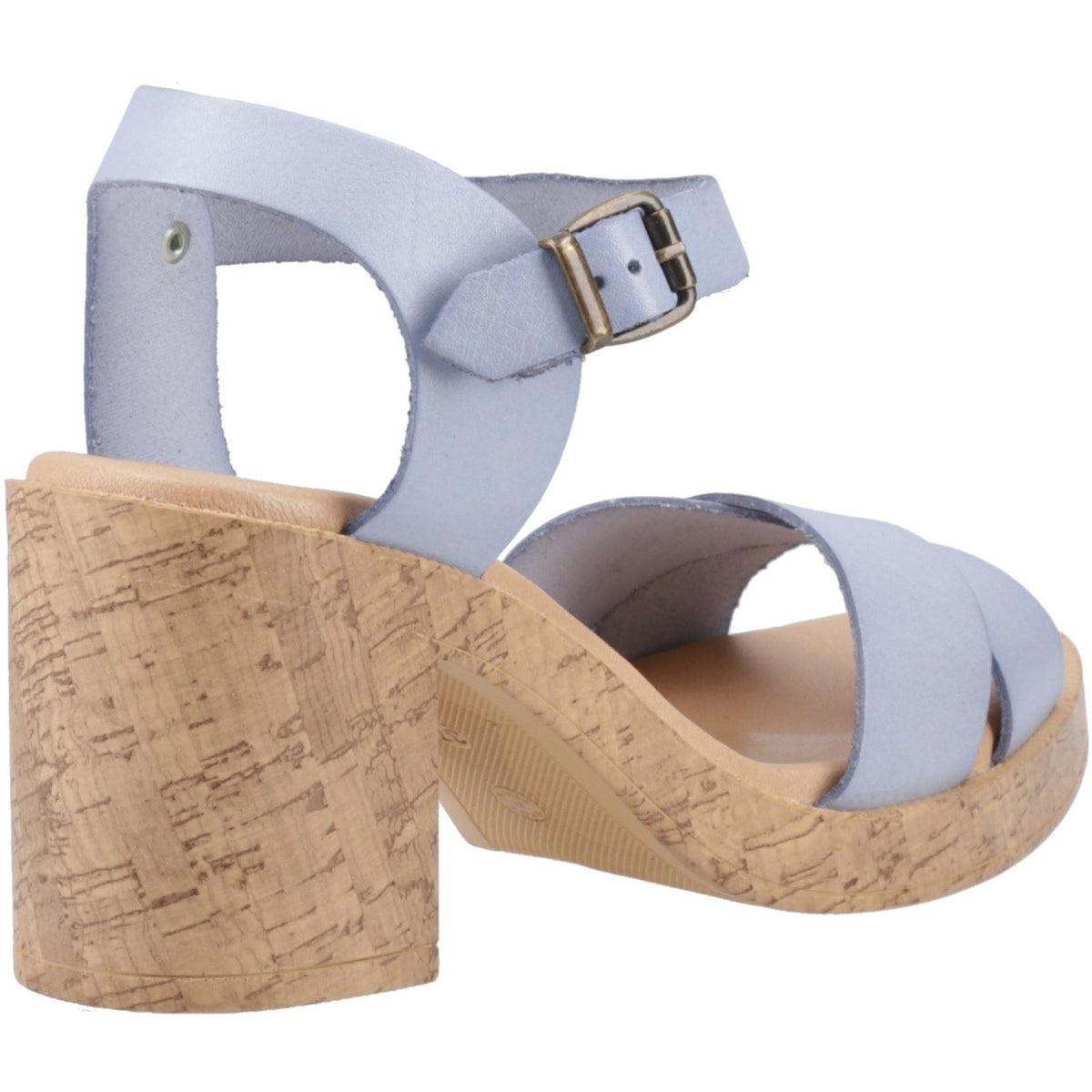 Hush Puppies Georgia Cork Leather Women's Blue Heels
