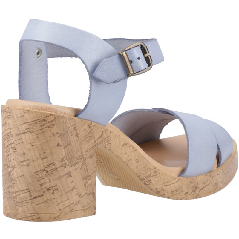 Hush Puppies Georgia Cork Leather Women's Blue Sandals