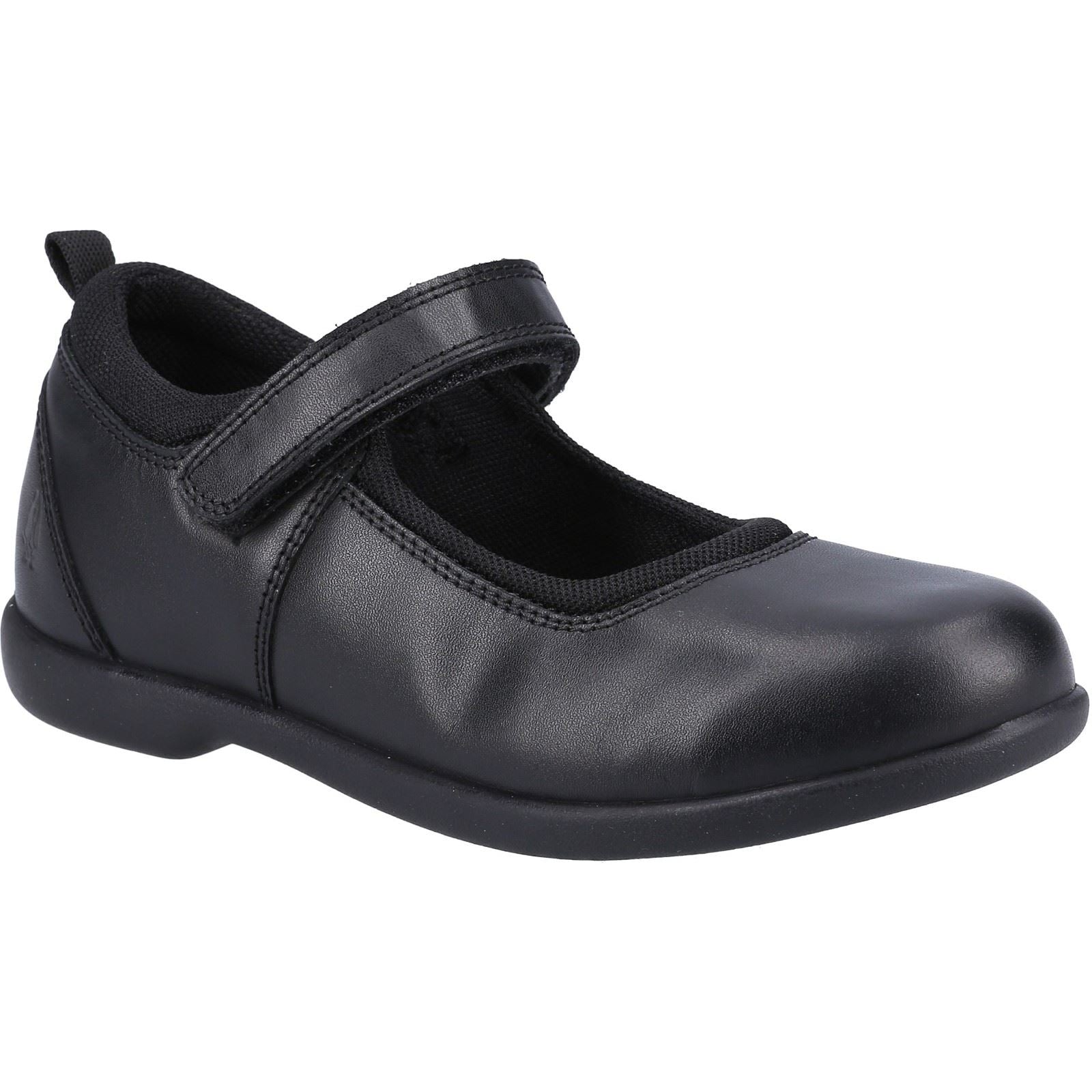 Hush Puppies Bianca Leather Youth Girl's Black Shoes