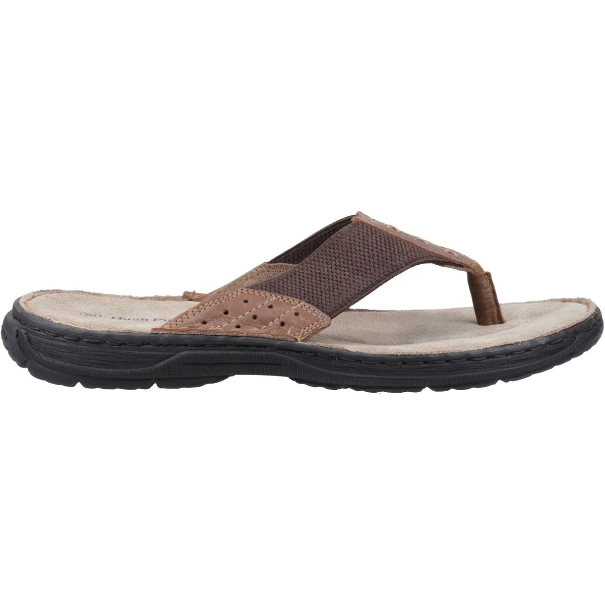 Hush Puppies Alan Toepost Leather Men's Tan Flip Flops