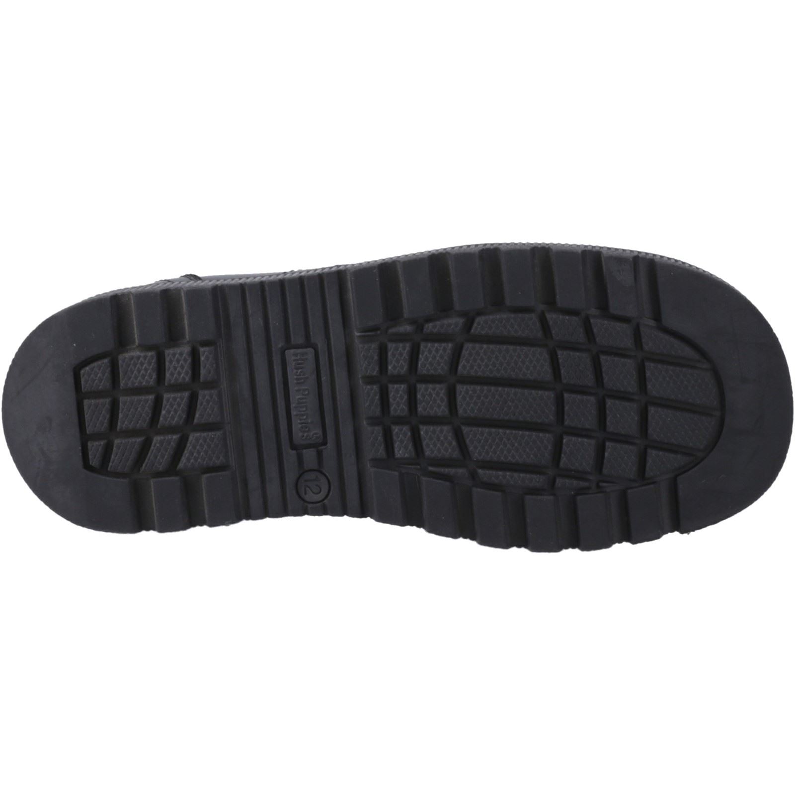 Hush Puppies Keeley Leather Youth Girl's Black Lace-Up Shoes
