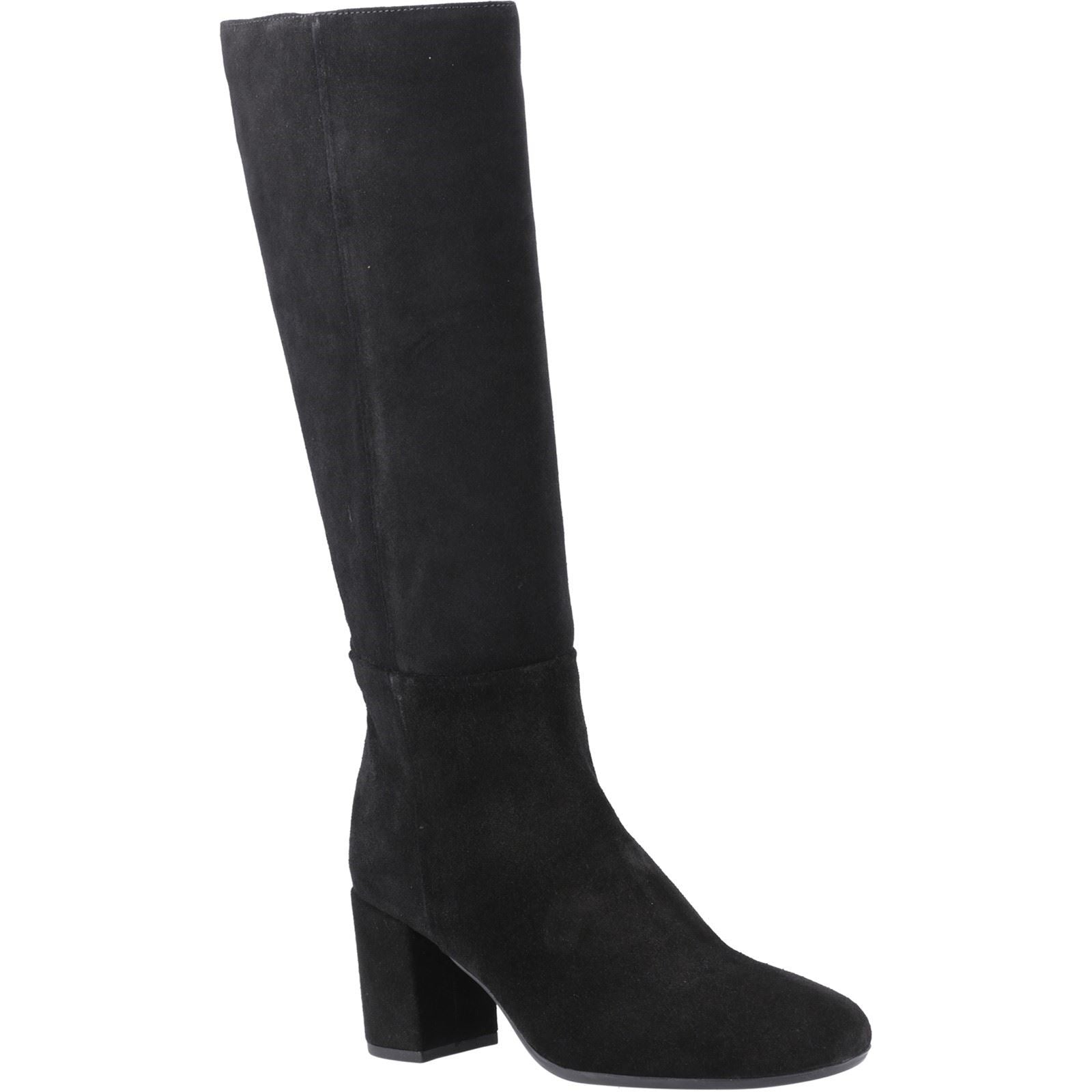 Hush Puppies Oprah Suede Women's Black Heeled Knee High Boots