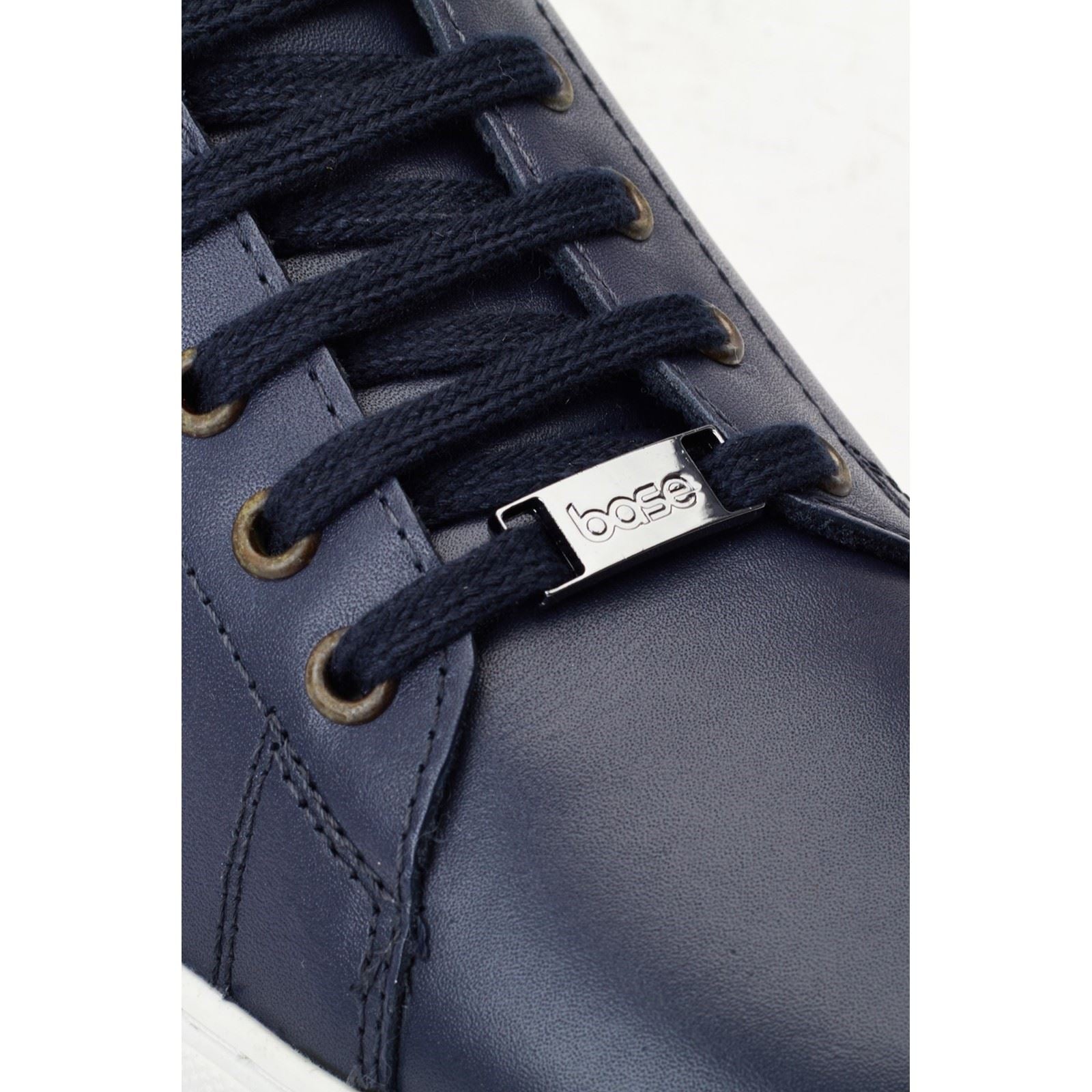 Base London Tucker Leather Men's Navy Trainers