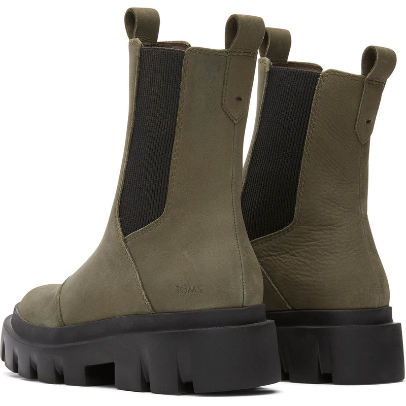 TOMS Rowan Leather Women's Olive Boots