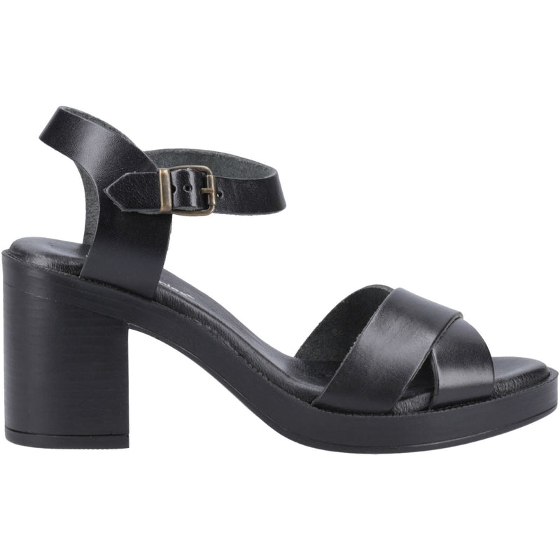 Hush Puppies Georgia Leather Women's Full Black Sandals