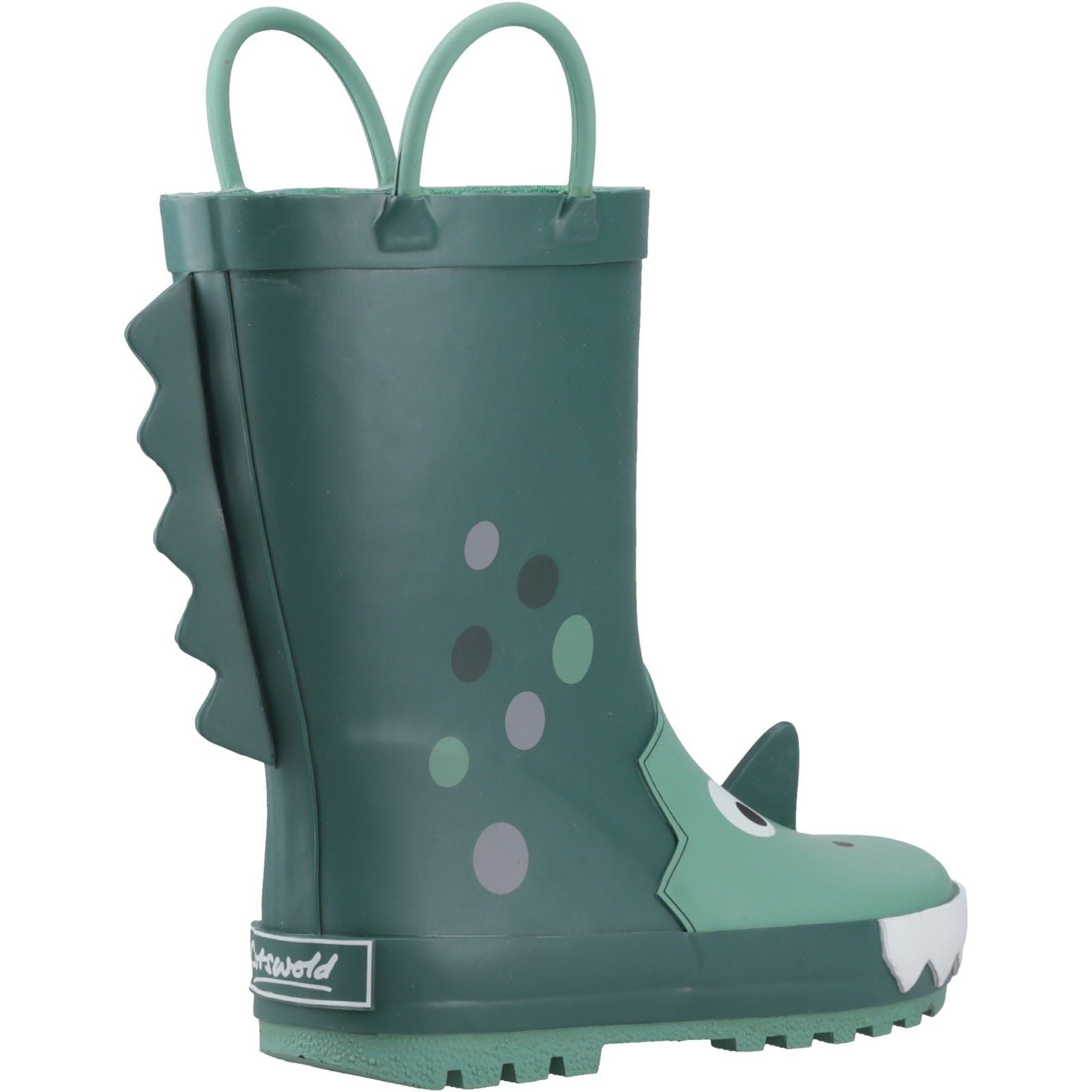 Cotswold Puddle 3D Rubber Unisex Kid's Green Wellington Boots