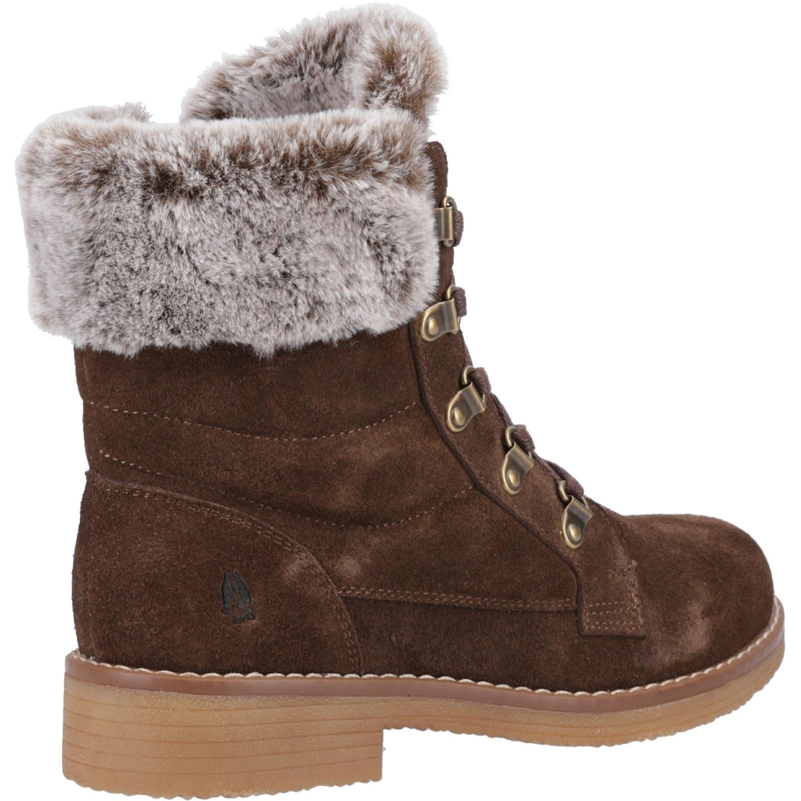 Hush Puppies Florence Suede Women's Chocolate Wide Fit Winter Ankle Boots
