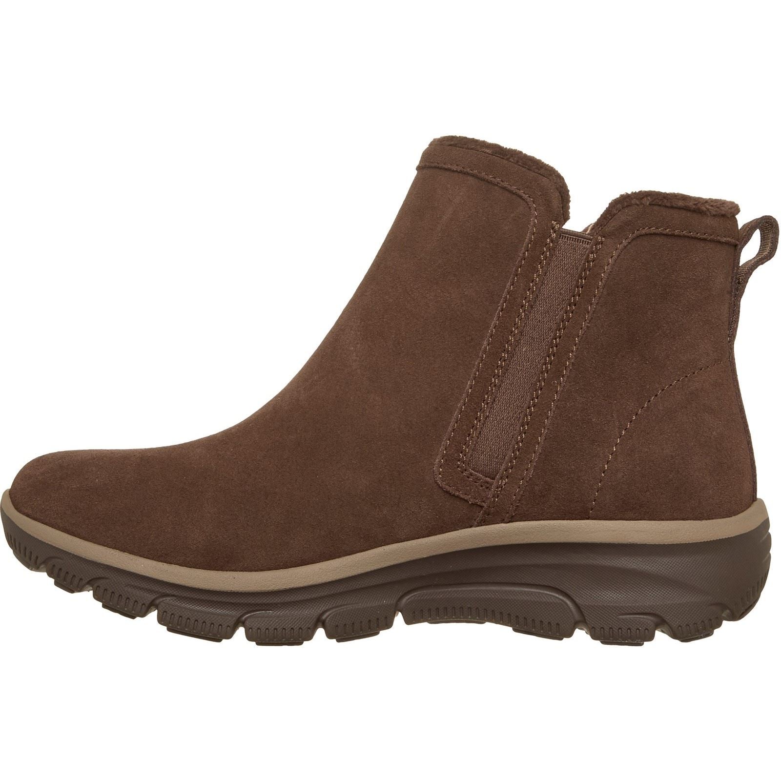 Skechers Easy Going Urban Zip Leather Women's Chocolate Boots