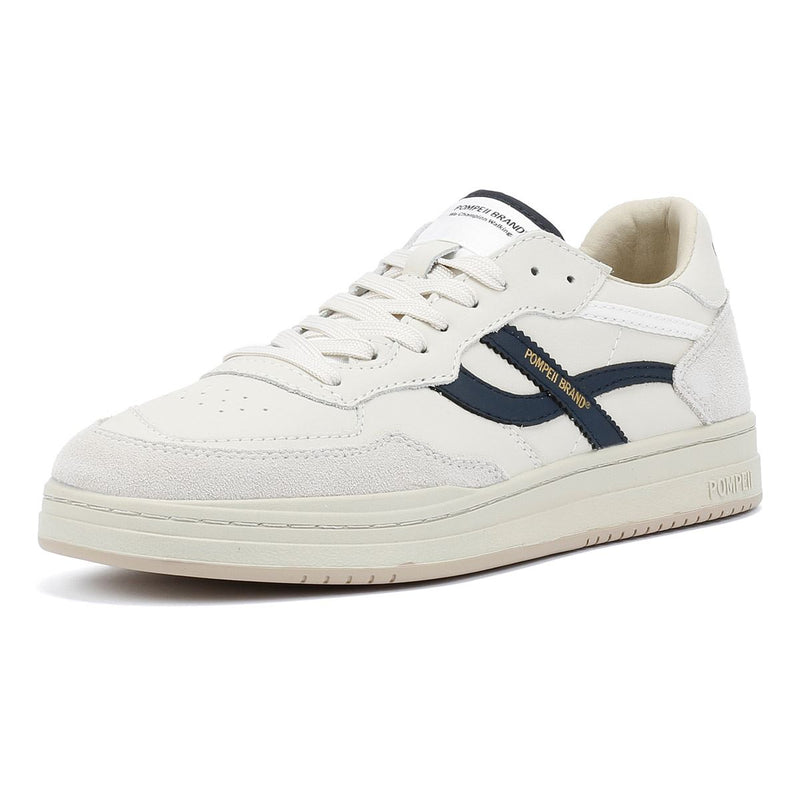Pompeii Elan Leather Men's Ecru/Navy Trainers