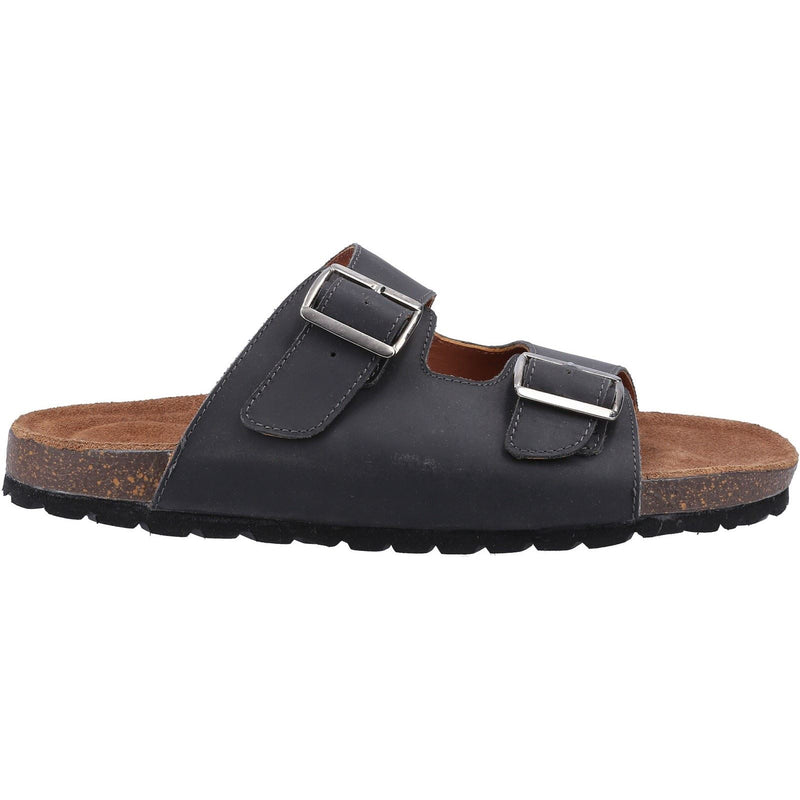 Hush Puppies Nash Slider Leather Men's Black Sandals