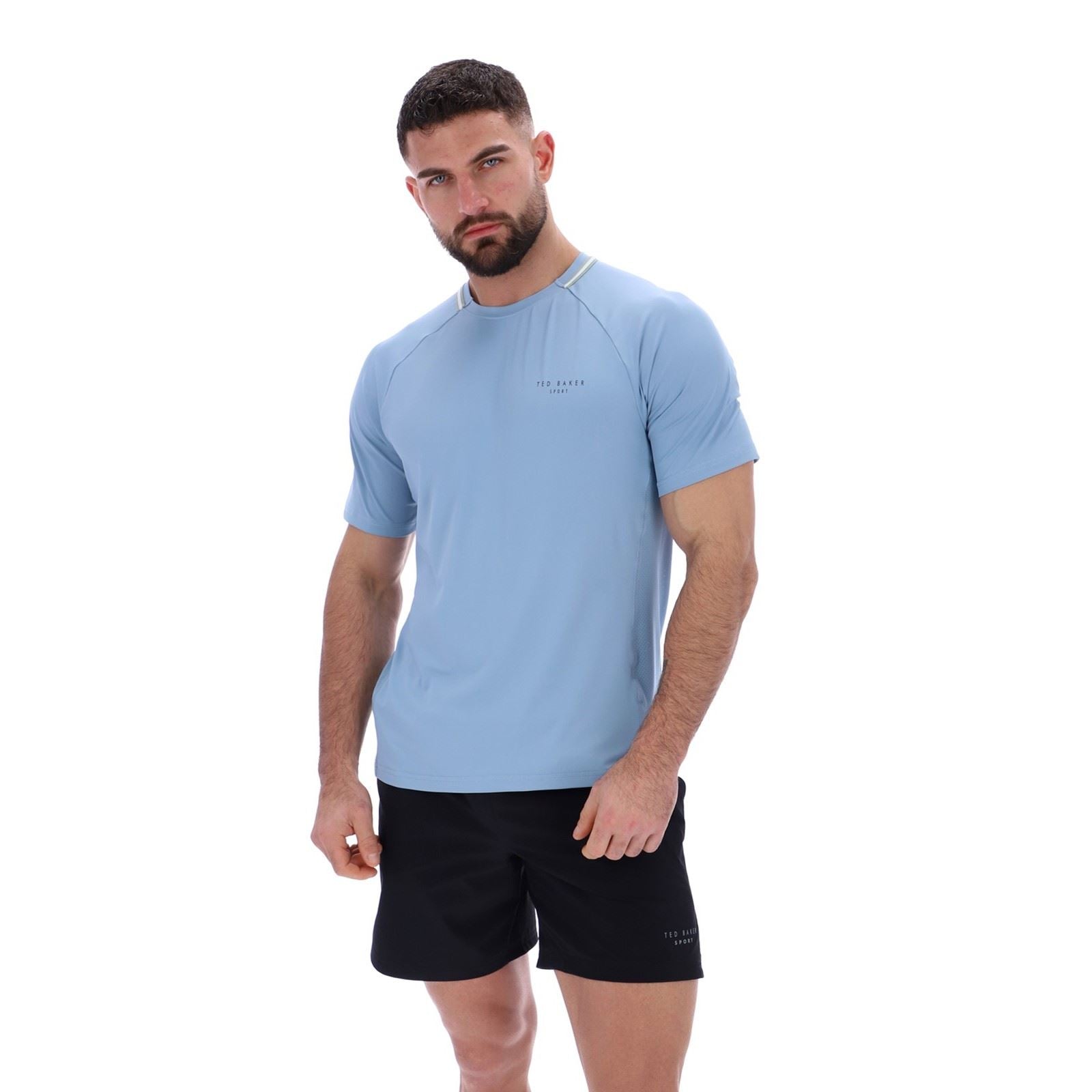 Ted Baker HARRISON TBMTA251 Polyester Men's Blue Activewear T-Shirts