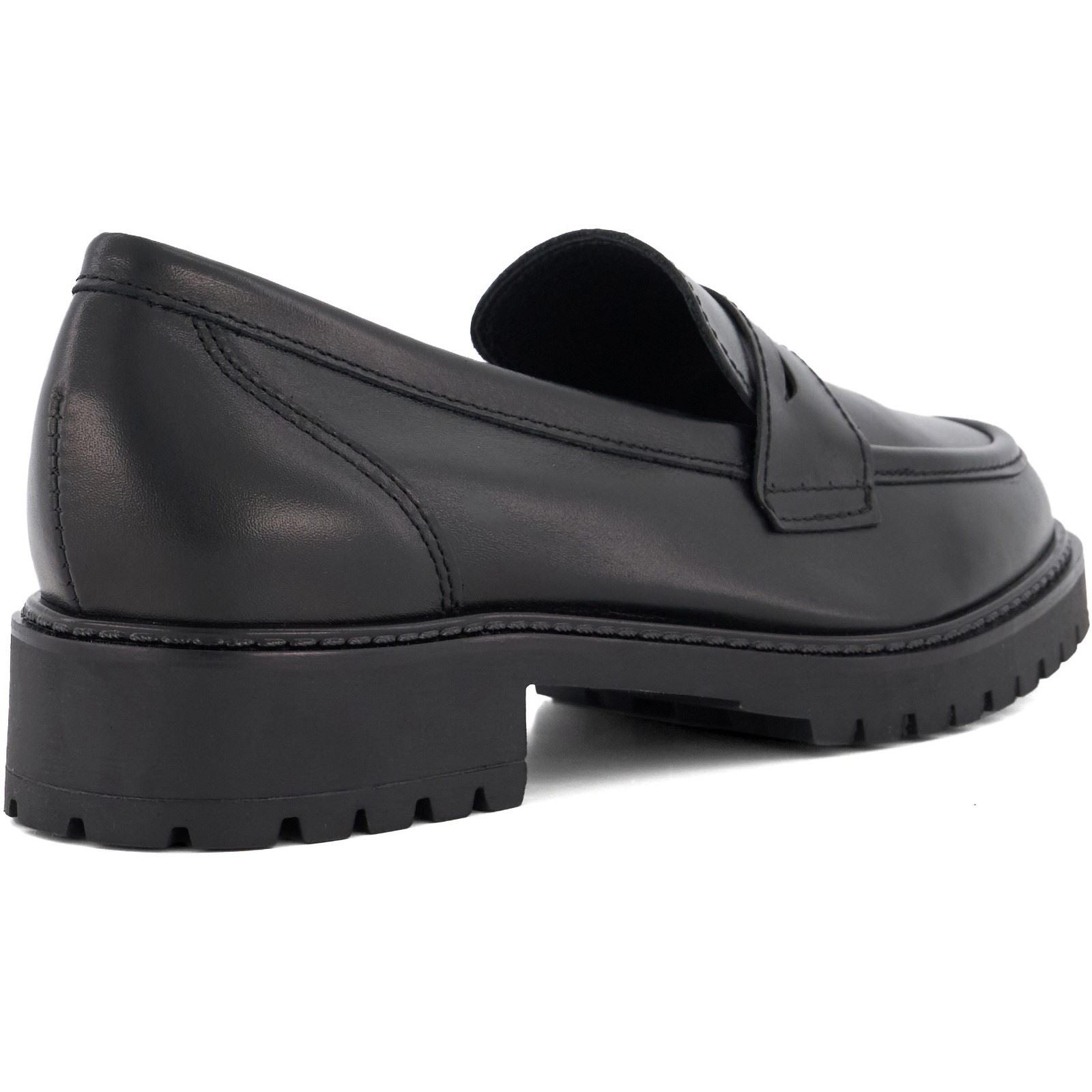 Dune Gild Leather Women's Black Loafers