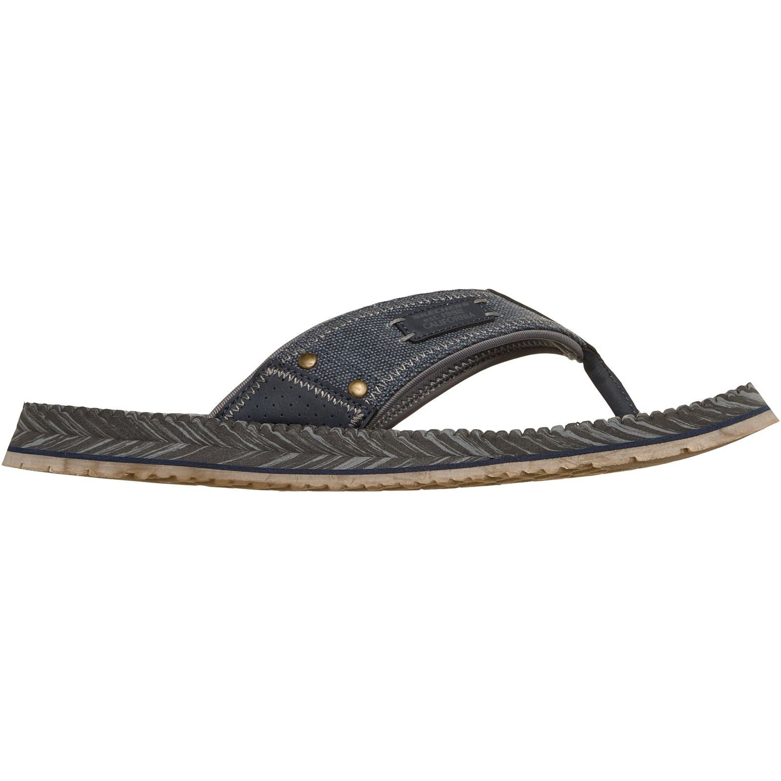Skechers Quill Textile Men's Navy Flip Flops