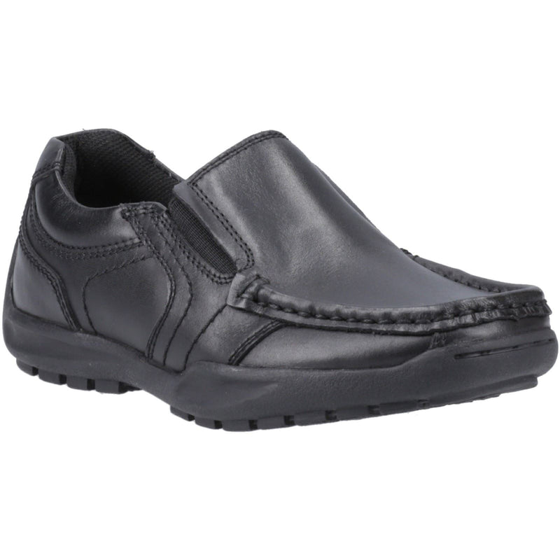 Hush Puppies Morgan Leather Junior Black Loafers