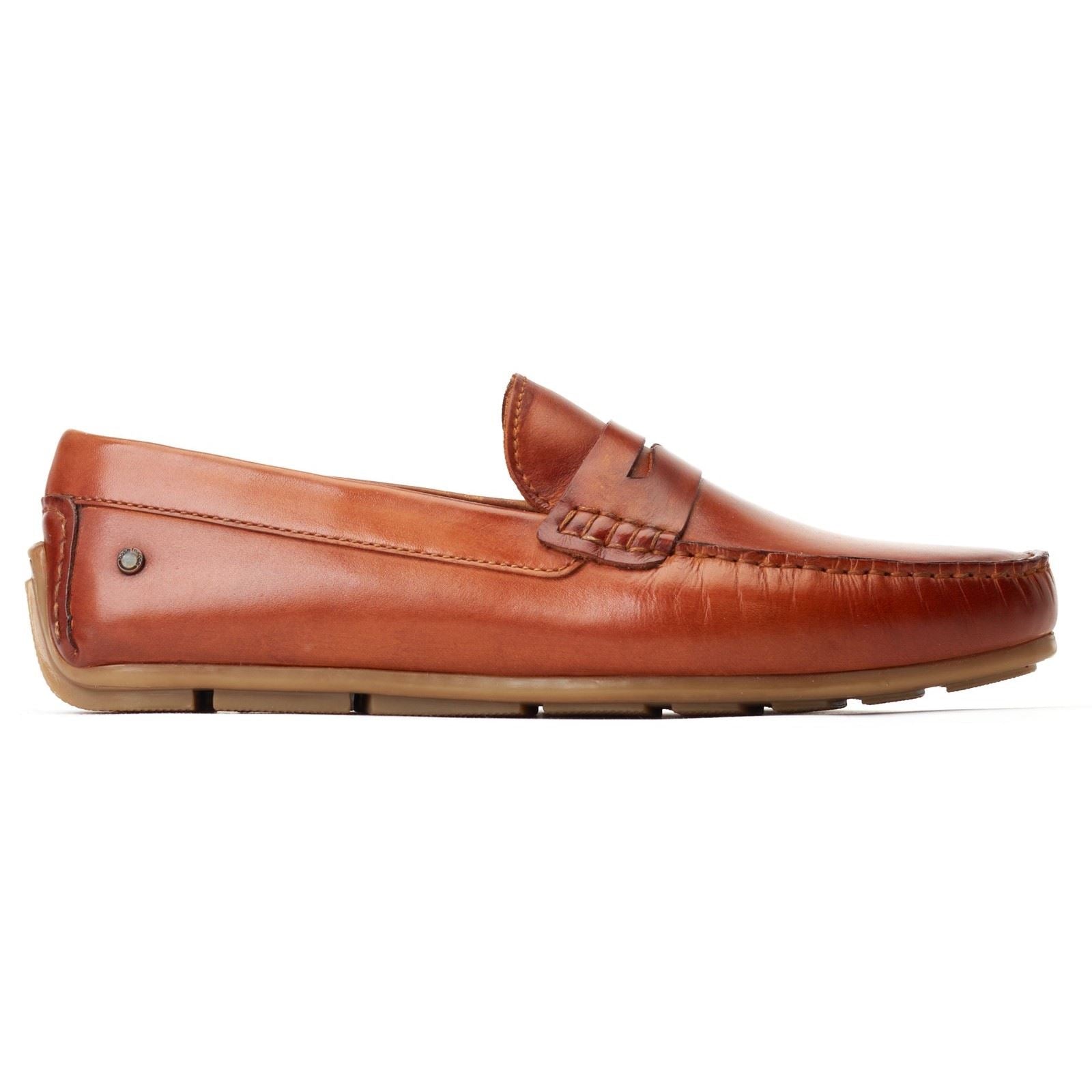 Base London Collins Driver Leather Men's Burnt Tan Loafers
