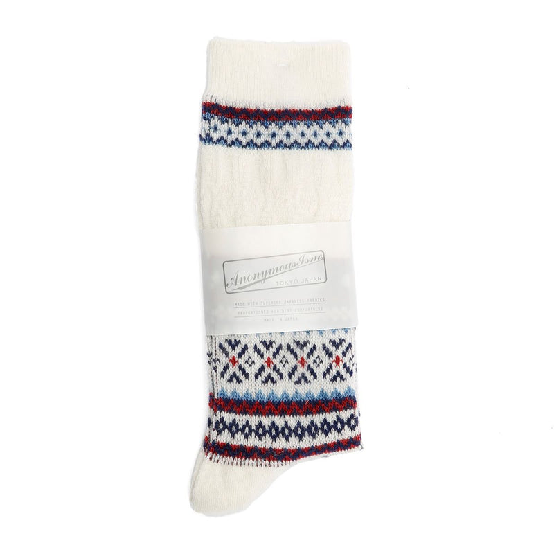 Anonymous Ism Snow Links JQ Crew Men's Off White Socks