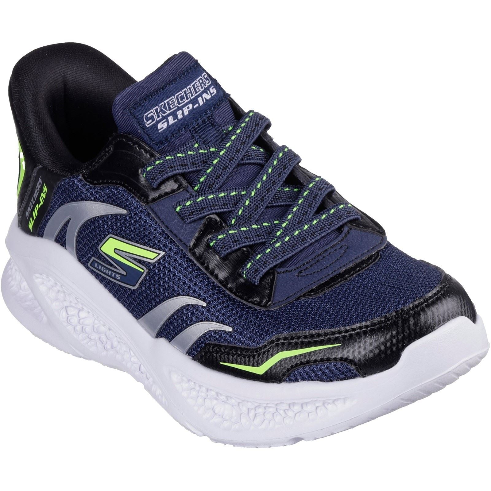 Skechers Meteor-Lights Brisk-Beams Boy's Navy/Black Trainers