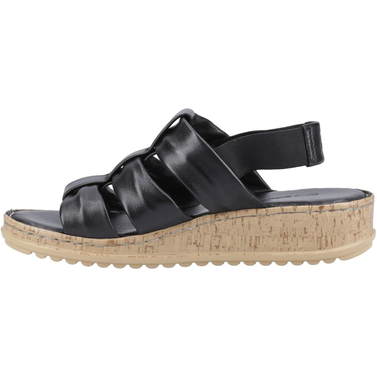 Hush Puppies Eden Wide Fit Leather Women's Black Sandals