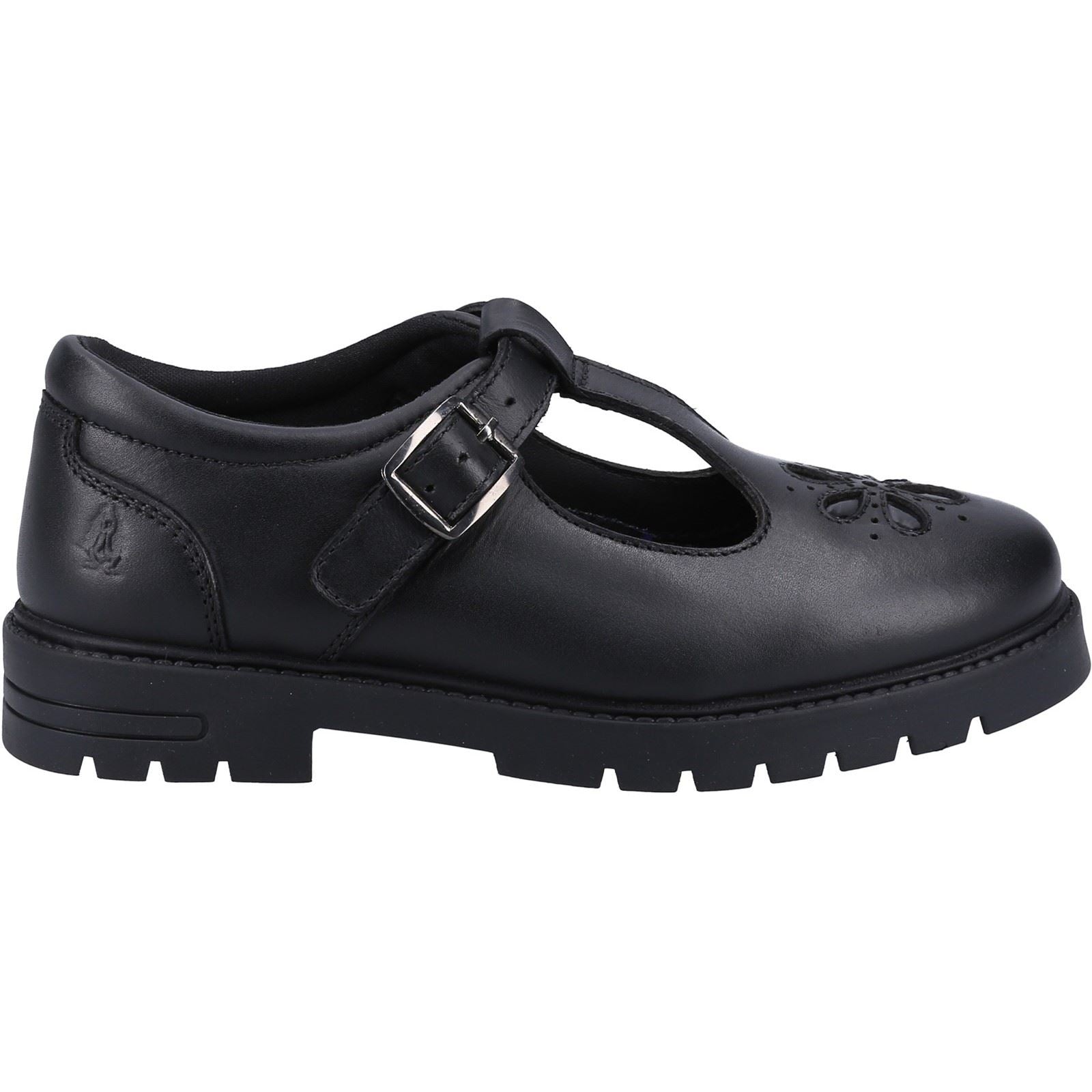Hush Puppies Fiona Leather Youth Girl's Black Shoes