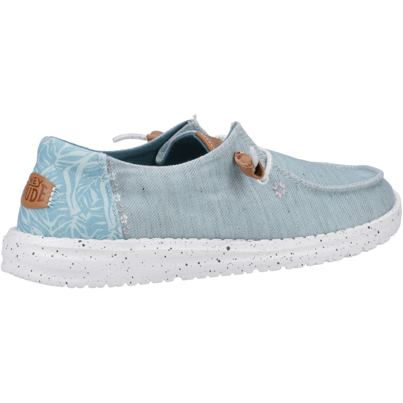 HEYDUDE Wendy Heathered Slub Tropical Linen/Lyocell/Cotton Women's Blue Loafers