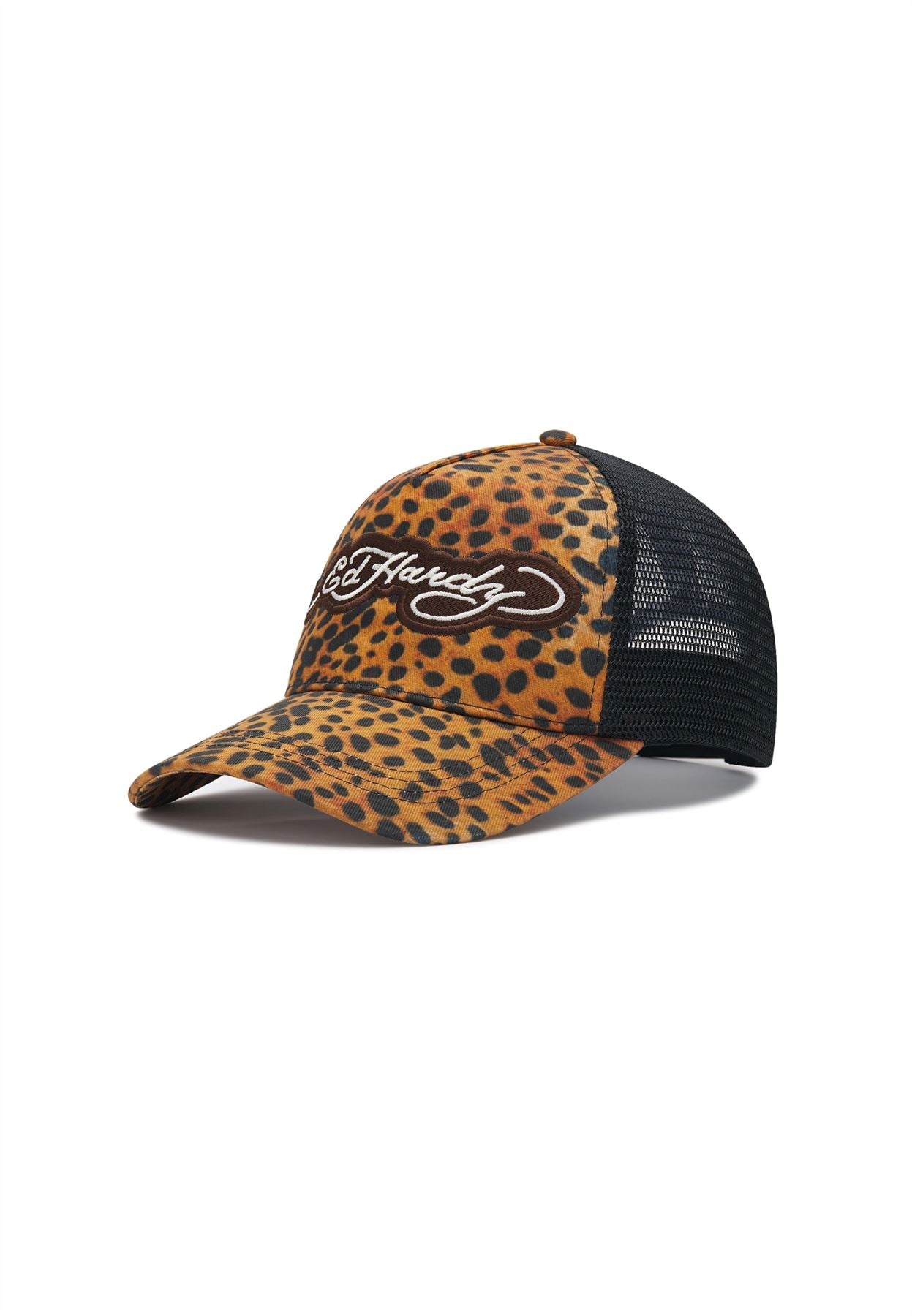 Ed Hardy 5 Panel Trucker Leopard Print Caps