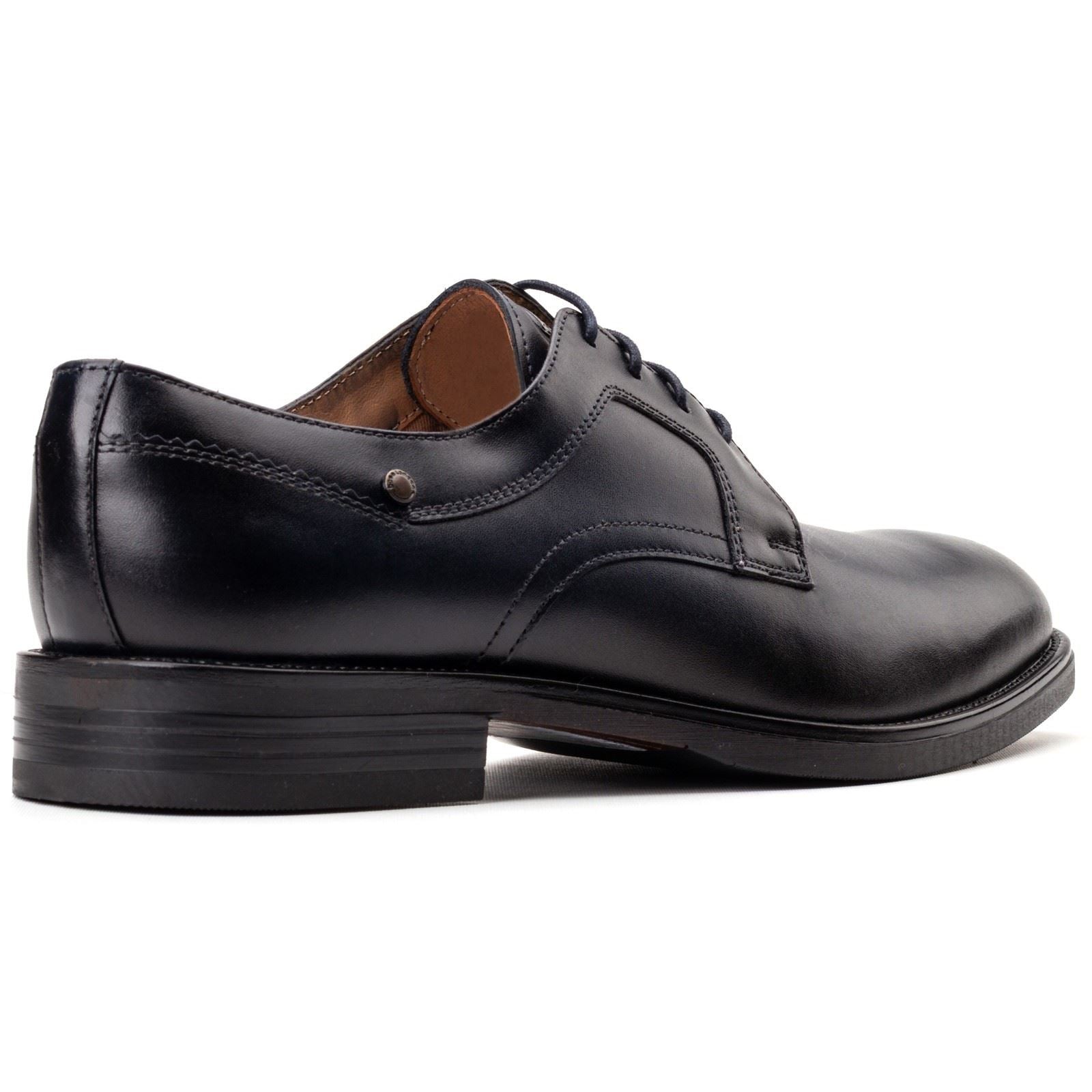 Base London Sleeve Leather Men's Navy Lace-Up Shoes