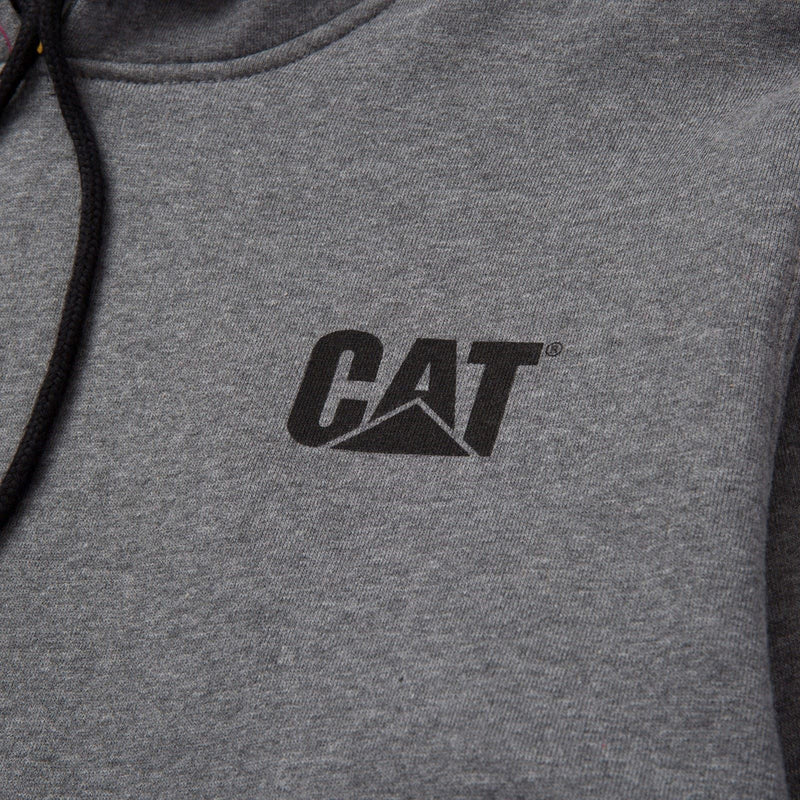 Caterpillar Trademark Banner Cotton Men's Grey Hooded Sweatshirt