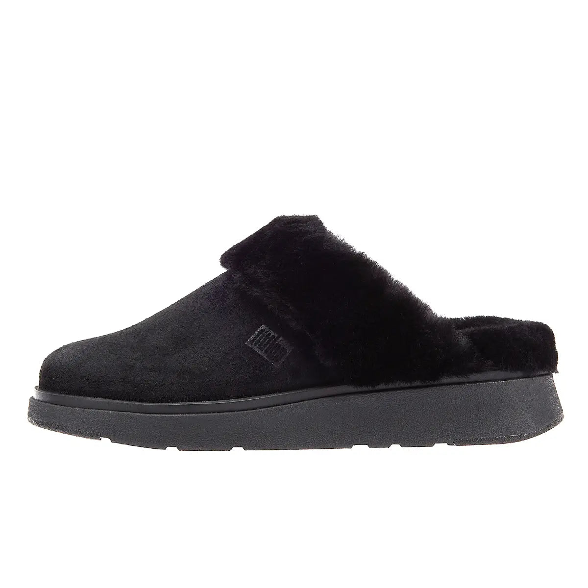 FitFlop Shearling Collar Women's Black Slippers
