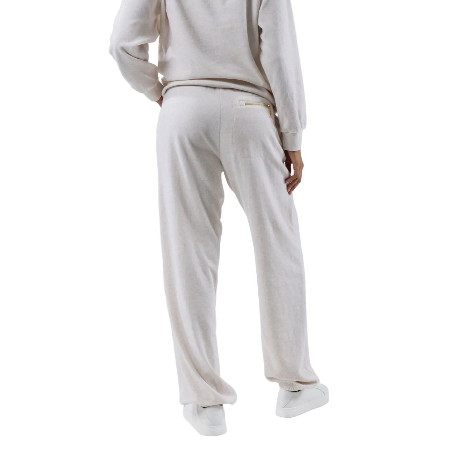 Juicy Couture Davidson Gold Polyester Women's Cream Track Pants