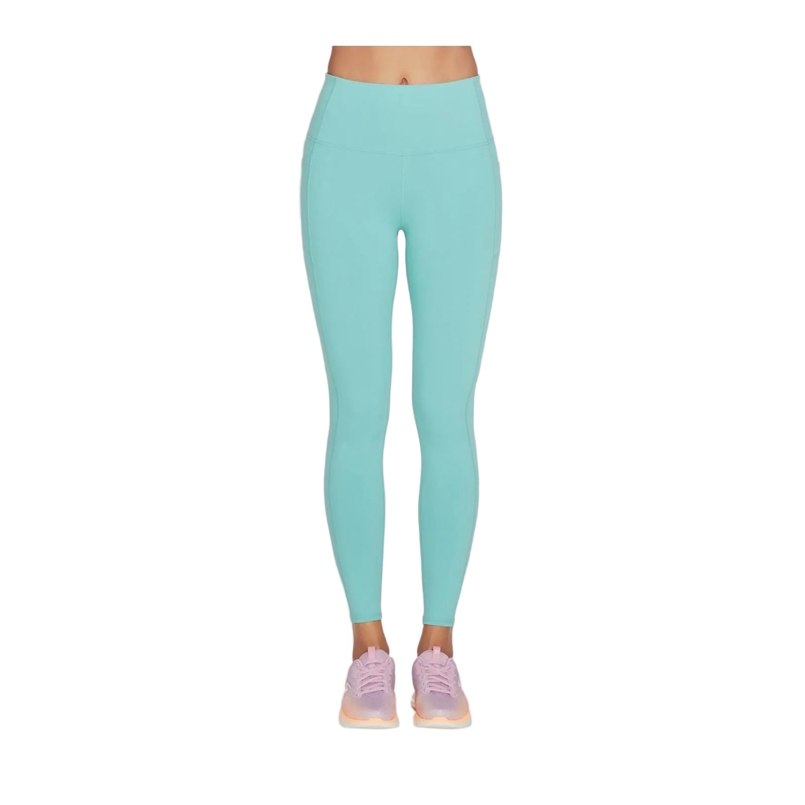 Skechers Performance GOWALK Wear High Waisted Nylon Women's Light Turquoise Sports Leggings