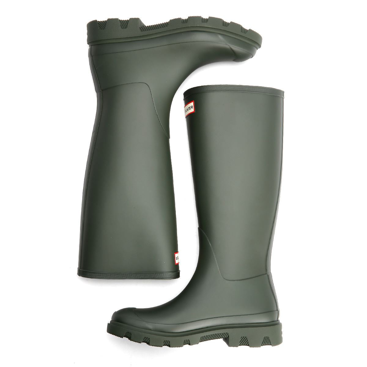 Hunter Downpour Tall Rubber Women's Olive Wellington Boots