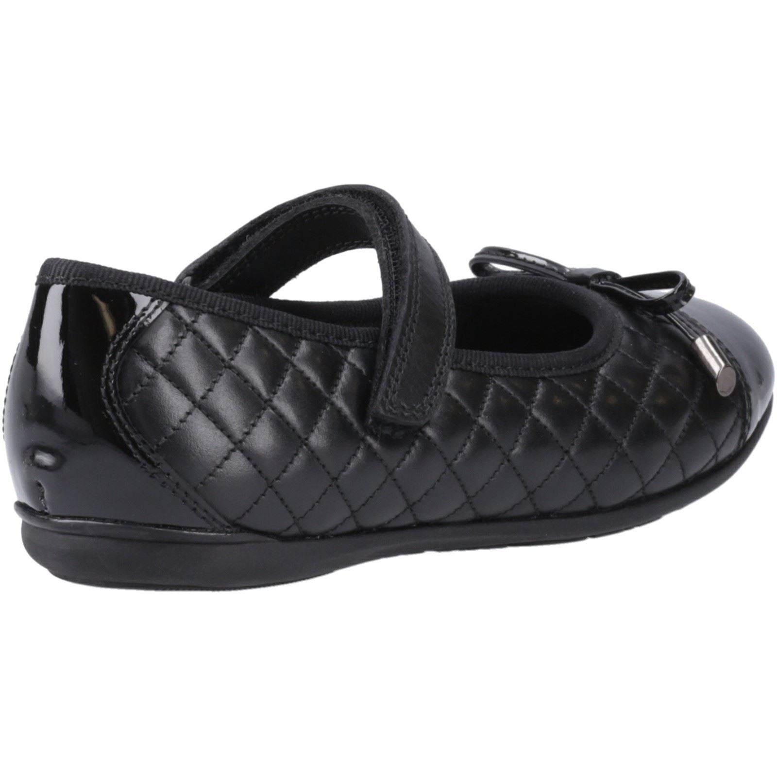 Hush Puppies Lottie Leather Junior Black Ballet Flats
