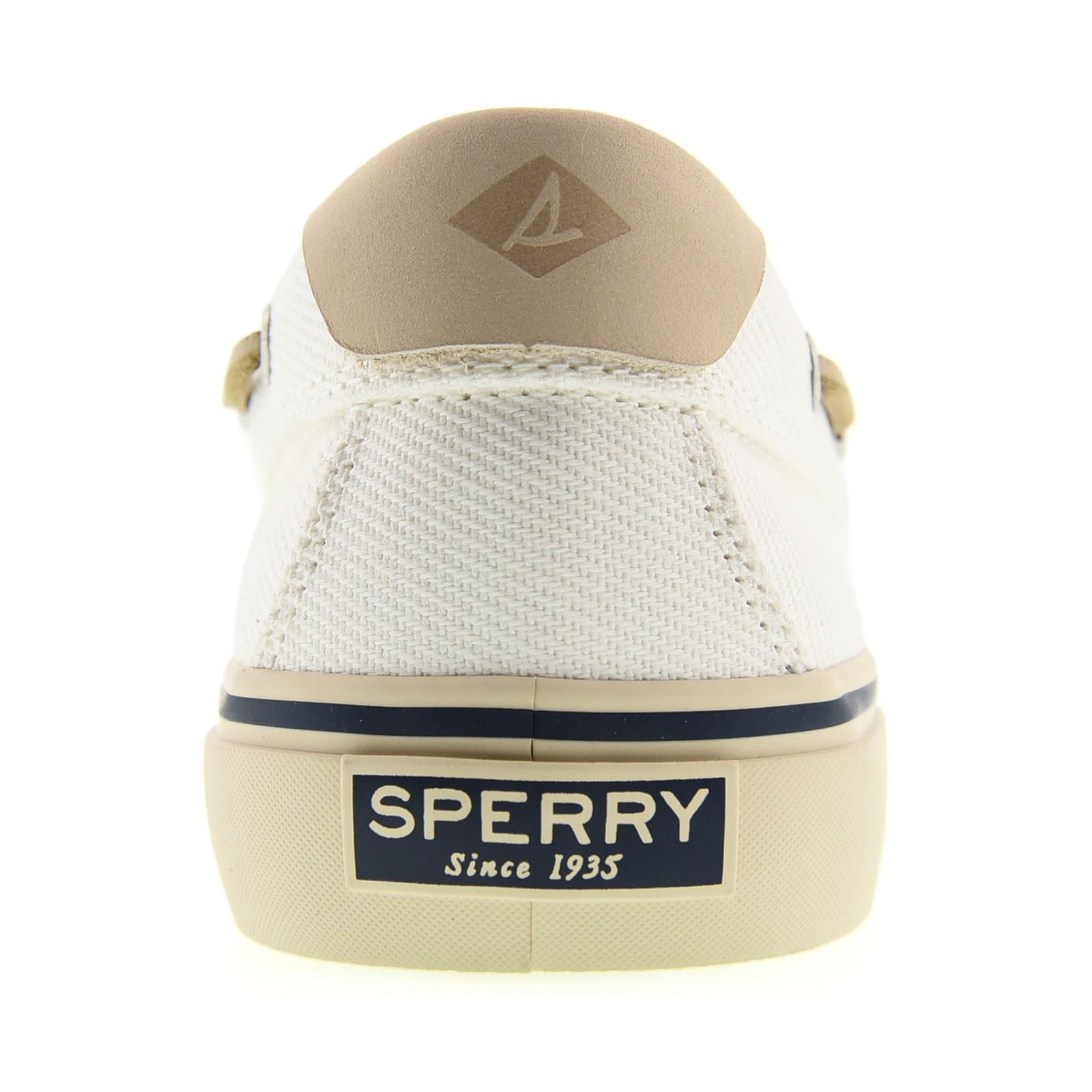 Sperry Helm 2-Eye Textile Men's White Boat Shoes