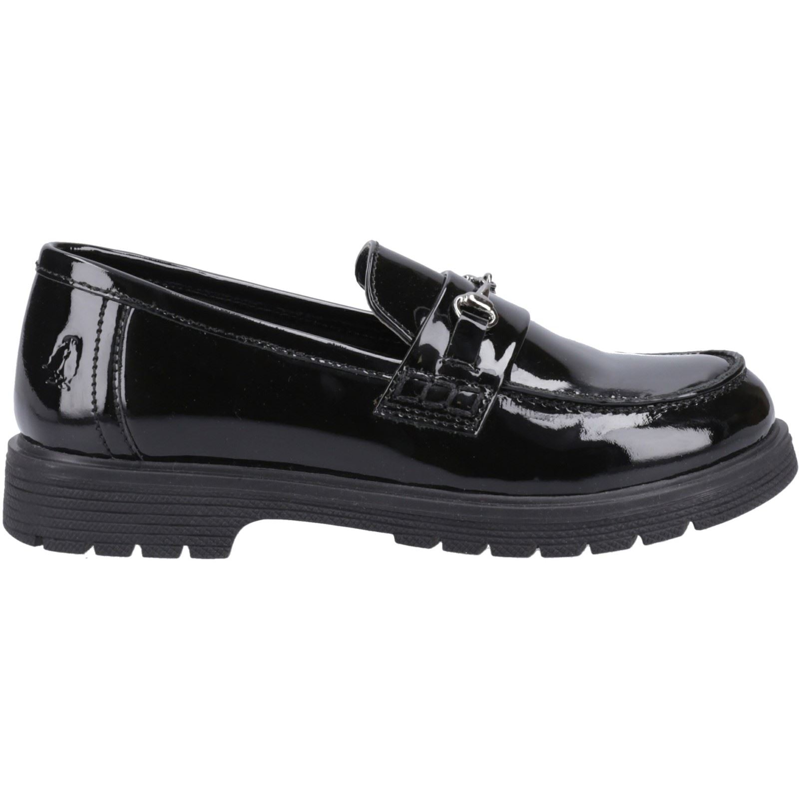 Hush Puppies Lydia Patent Leather Youth Girl's Black Loafers